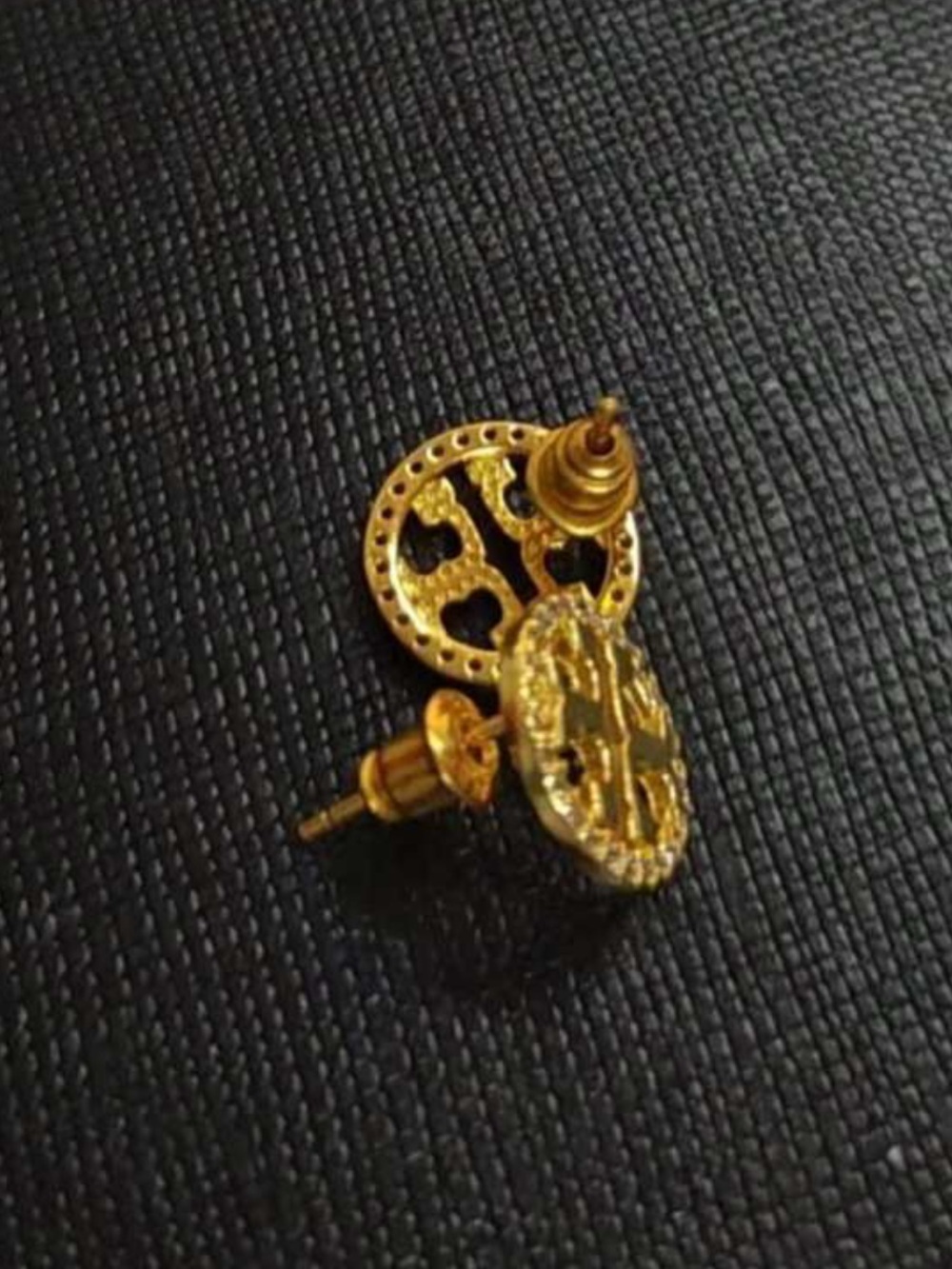 Tory Burch Round Hollow Logo Stud Earrings - Women Jewelry